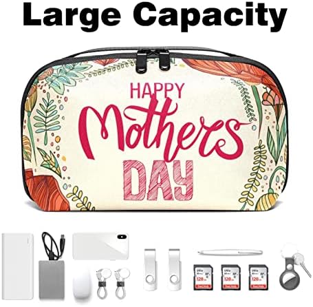 Organizador eletrônico, bolsa de cosméticos, organizador de viagens eletrônicas, bolsa de tecnologia, dia das mães Tulips vintage