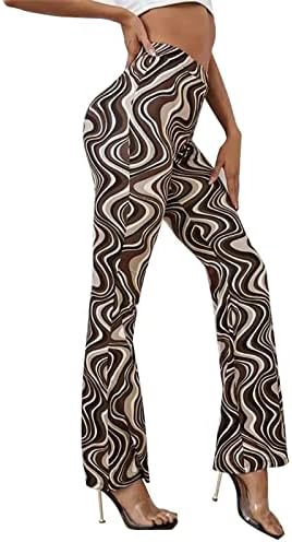 Miashui Flare Yoga Pants com bolsos para mulheres Ripple Ripple Yoga Casual Yoga Cintura alta com bolsos para bolsos para