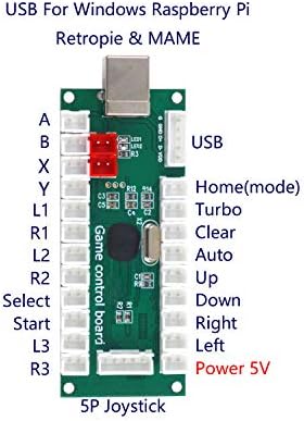 SJ@JX Botões do kit DIY do controlador de jogo de arcade com moeda de logotipo x y Iniciar Selecione o codificador USB do joystick