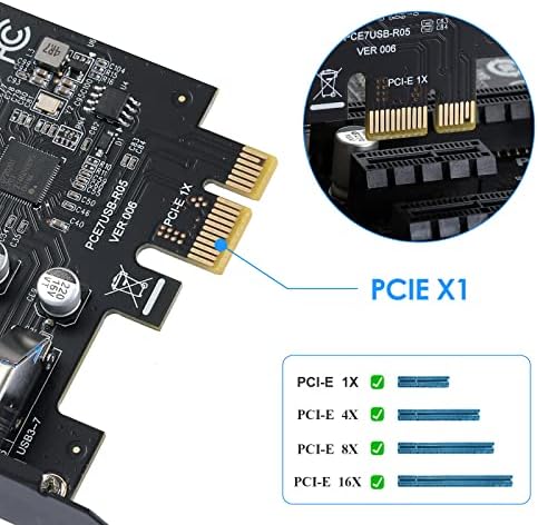 MZHOU 7 Porta PCI Express Express Card, USB 3.0 7 Card de expansão frontal da porta, conectar 7 dispositivos expandidos