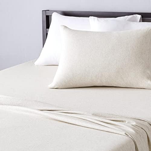 Basics Cotton Jersey Bed Sheet, gêmeo, aveia