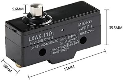 Esaah 1pcs 1nc/1no lxw5 lxw5-11d1 interruptor de limite de deslocamento de deslocamento 3 micro switch do terminal de parafuso