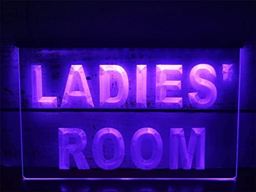 DVTEL Custom RGB Dimning LED Toilet Néon Sign, luzes de néon USB para o banheiro indicador de decoração de parede luzes da noite, quarto masculino, cafeteria de bar de restaurante de 30x20cm de hotel (cor: quarto de senhoras, tamanho: 30x
