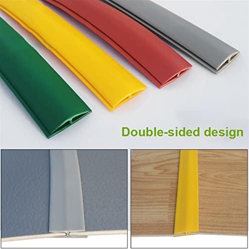 Bordas de borda de tapete de 1 a 15m de comprimento de dupla face, verde/vermelho/amarelo/cinza tiras de moldagem flexível de piso,