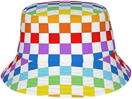 Chapéu de balde fofo gingham para mulheres mensagens de verão Cap boné leves de viagens de viagem de viagem para fora para fora