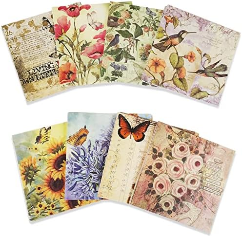 240pcs Flowers Series Scrapbook Papel de tamanho grande de papel estético fornece papel de papel decorativo para artesanato