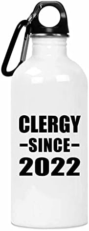 Designsify Clero desde 2022, garrafa de água de 20 onças de aço inoxidável copo isolado, presentes para aniversário de