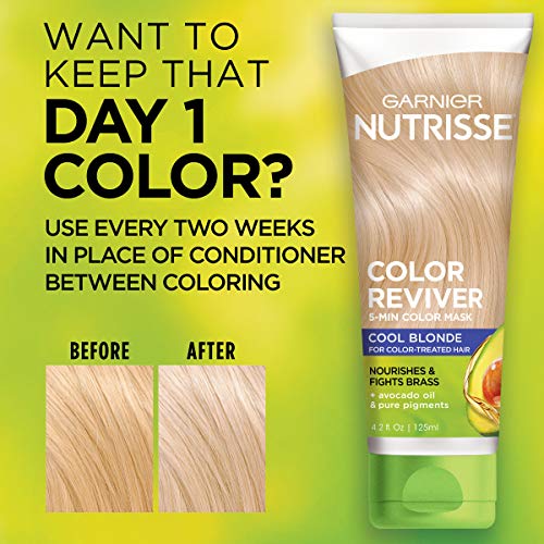 Garnier nutrisse 5 minutos máscara de cabelo de cor nutritiva com óleos triplos oferece resultados de cores do dia 1, para cabelos