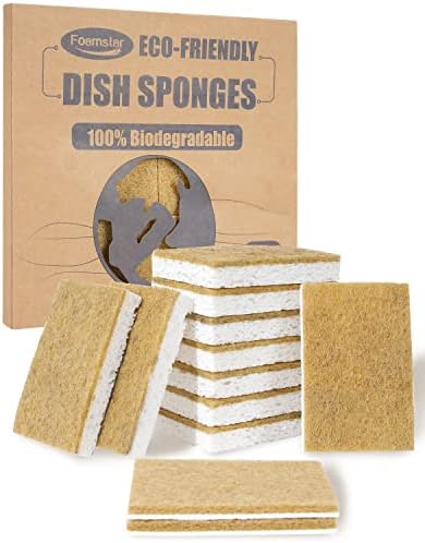 Esponja de cozinha natural biodegradável - celulose compostável e esponja de lavagem de nozes de coco