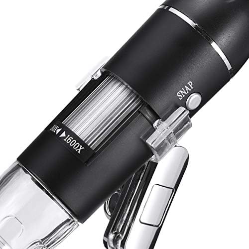 Jieoto 500X/1000X/1600X 2MP Câmera de lenústres de microfone portátil com 8 LEDs e Microscope Stand-A