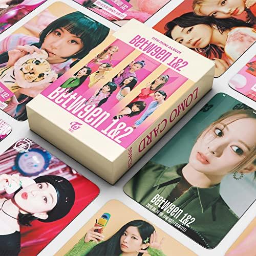 PYAJUU TWICE PHOOT CARTS 55pcs duas vezes entre 1 e 2 Novo Álbum Lomo Cards Kpop duas vezes fotocard novo álbum Fotocards Presente
