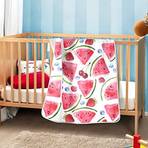 Morangos de melancia, cobertores de bebê para meninos super macios, cobertores de criança para meninas, cobertor de berço leve, cobertor para carrinho de carrinho de grão