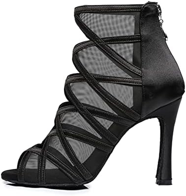 Tinrymx Sapatos de dança latina femininos de cetim Sapatos de salas de salão de salão profissional, modelo-cicl445