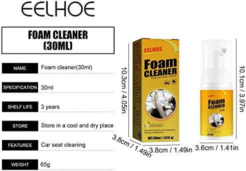 Spray de limpador de espuma multiuso, limpador de espuma para sabor de limão de carro e casa, descontaminação de couro, limpador