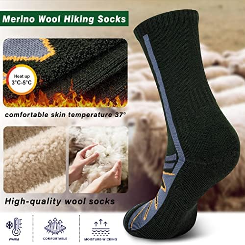 Meias de caminhada de lã Merino para meias de clima frio