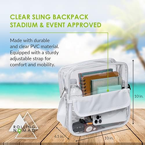 Bolsa Clear Crossbody - Small Stadium aprovado Transparent Wateropers Impermo Crossbody Tote com alças e bolso externo, bolsa para estádio,