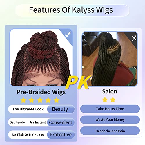 Kalyss 13x7 Mão trançada renda macia dianteiro updo bun de cornrow perucas trançadas com cabelos para bebês para mulheres