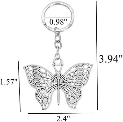 Phaeton 15pcs Butterfly Keychain Butterfly Shapet Chain Charms para mochilas, bolsas, bagagem, favores de festas de
