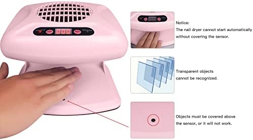 Secador de unhas de ar com sensor automático, secador de sopro de pregos de ar de 300w para as mãos para as mãos e os pés, secador