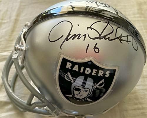 Jim Plunkett Rod Martin autografou auto -assinado Oakland Raiders Mini capacete JSA - Capacetes NFL autografados