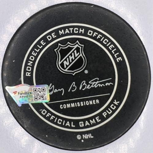 New Jersey Devils Martin Brodeur assinou o jogo NHL Puck Fanatics A901317 - Pucks autografados da NHL