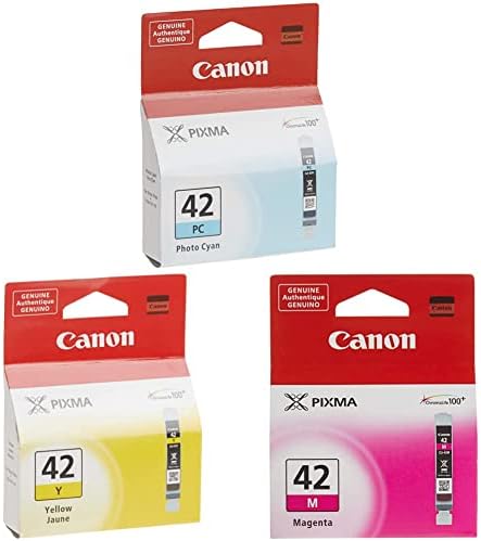 Canon cli-42 foto ciano compatível com impressoras pró-100 e canon cli-42 y amarelo e canon cli-42 magenta compatível com