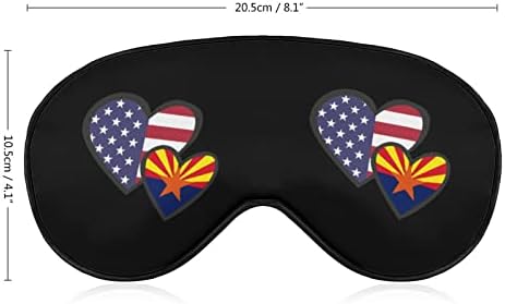 Corações interligadas American Arizona State Flag máscara macia máscara de máscara de olho de sombra eficaz conforto máscara de sono com cinta ajustável elástica