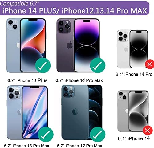 Caixa da bateria para iPhone 14/13/12 Pro Max ， 14 Plus （6,7 polegadas） 7000mAh, carregamento sem fio qi, fone de ouvido com fio, Sync-Data suportado, estojo de carregador prolongado para iPhone 14/13/12 Pro Max, iPhone 14 Plus