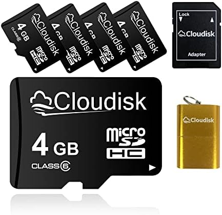 Cloudisk 5pack 4 GB Micro SD Card 4 GB MicroSD Memory Card Class6 Com Card Reader + SD Adapt