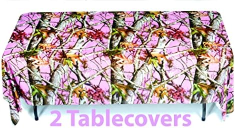 Capa de mesa de camuflagem rosa Havercamp 54 x 108 Próximo padrão Vista para eventos de festas
