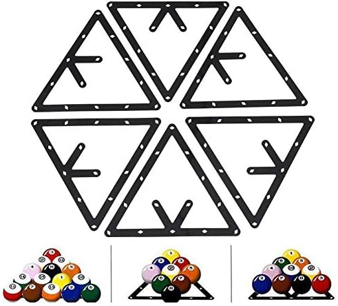 VGEBY 6PCS Billiards Triangle Ball Rack, suporte de bola posicionamento de bilhar com tabela de tabela de tabela de tabela