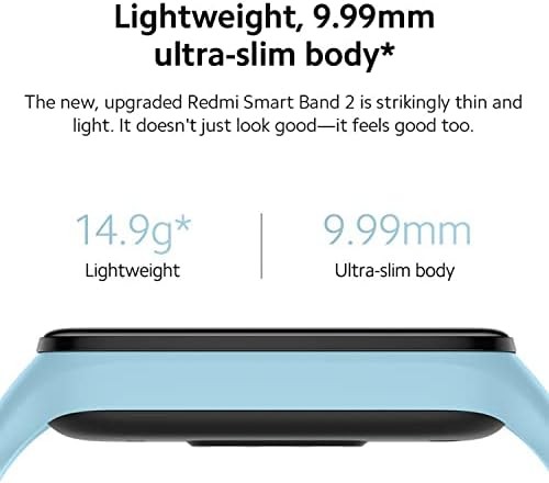 Xiaomi Redmi Band 2 Atividade Tracker de fitness com exibição de 1,47 de TFT, duração da bateria de 14 dias, oxigênio no sangue,