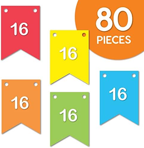 Artesanato Freshcut | 80 PCS Paper Bands Diy Bandeiras Bandeiras de Pennant Bright, Grandes, EUA fizeram um soco em canetas