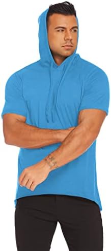 Coofandy Workout Shirts for Men Muscle T-Shirt Bodybuilding Gym Tee Camisetas com capuz de manga curta