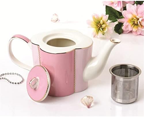 Conjunto de chá Creca de café em cerâmica verde rosa e conjunto de bule de chá caneca de café fresco