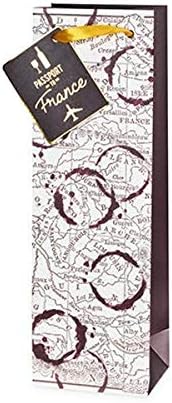 Bolsa de celebração de cakewalk, garrafa única, mapa de vinhos da França