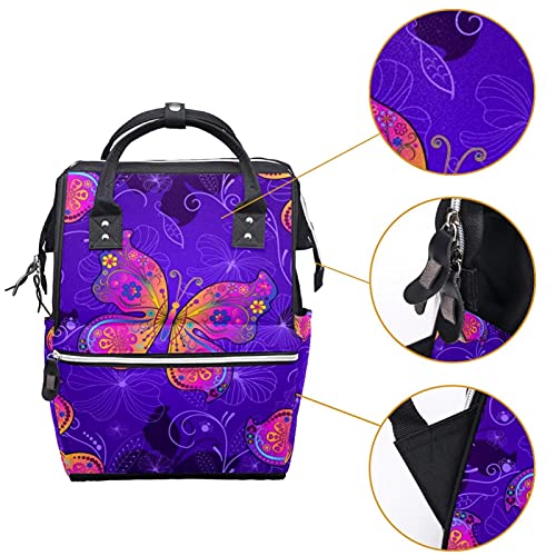 Gráficos multicoloridos Design borboleta Design de fraldas bolsas de bolsa de múmia Backpack de grande capacidade Bolsa de enfermagem de bolsa de enfermagem para cuidados com o bebê