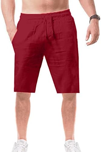 Sezcxlgg masculino masculino shorts de caminhada masculino de verão casual calça curta e algodão curto de retalhos sólidos