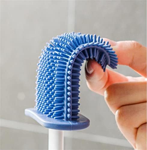 N/A Brush de silicone sem cantos mortos para lavar banheiros, vaso sanitário sem pancadas com base de bandeja de drenagem,