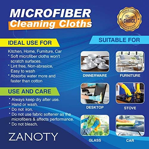 Pano de limpeza de microfibra Zanoty - toalhas de limpeza de cozinha inteligentes - suprimentos de limpeza - lenços de limpeza