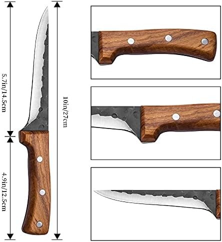 Lyusan 5,7 polegadas de mão forjada facas de carne cutelo para desossar, filetagem e aparar facas de filete de desosço