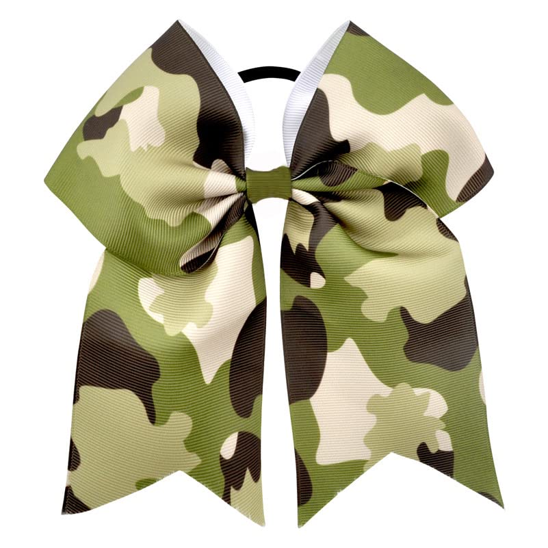 Camuflage Cheer Bow Green Tye Dye Venha Hair Bowknot Camouflage Ponytail Holder Bow phb03