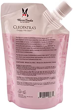 Warren London Cleópatra Bath Milk da Cleópatra | Shampoo de cachorro luxuoso e condicionador com leite integral e mel para casaco