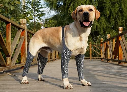 Leggings de cachorro para evitar lamber, fazer xixi, manga de recuperação de cães, mangas de cachorro para feridas na frente e traseira pernas cinza x-small