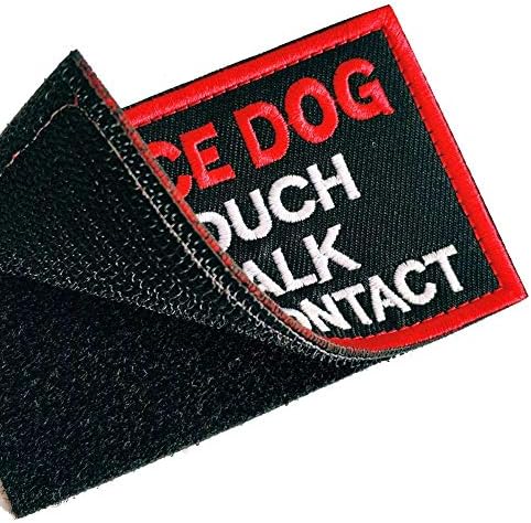 Patch de cão de serviço Definir sem toque sem falar sem contato visual para coletes emblemas bordados gancho militar e loop patch