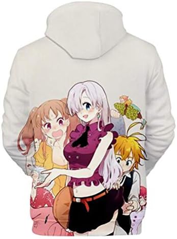 Anime wanhongyue os sete pecados capitais nanatsu sem taizai moletom moletom 3D suéter de suéter de suéter com capuz