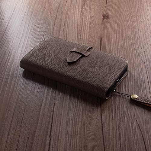 Hanatora] iPhone12 / iPhone12 Pro flip capa com suporte de cartão de couro genuíno capa de qualidade elegante de qualidade sem ímãs
