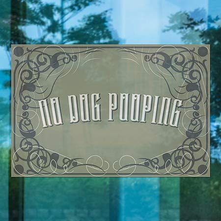 CGSignLab | Sem cocô de cachorro -janela gótica victoriana se apegar | 18 x12