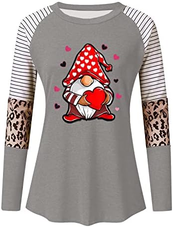 Jjhaevdy 2022 feminino de leopardo feminino bloco de cor de túnica de túnica camisetas de manga longa de manga longa