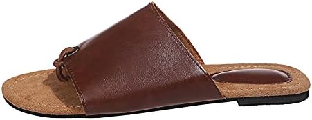 Flipers de verão para mulheres chinelos de chinelos causais cor sólida deslize confortável em sandálias de couro liso